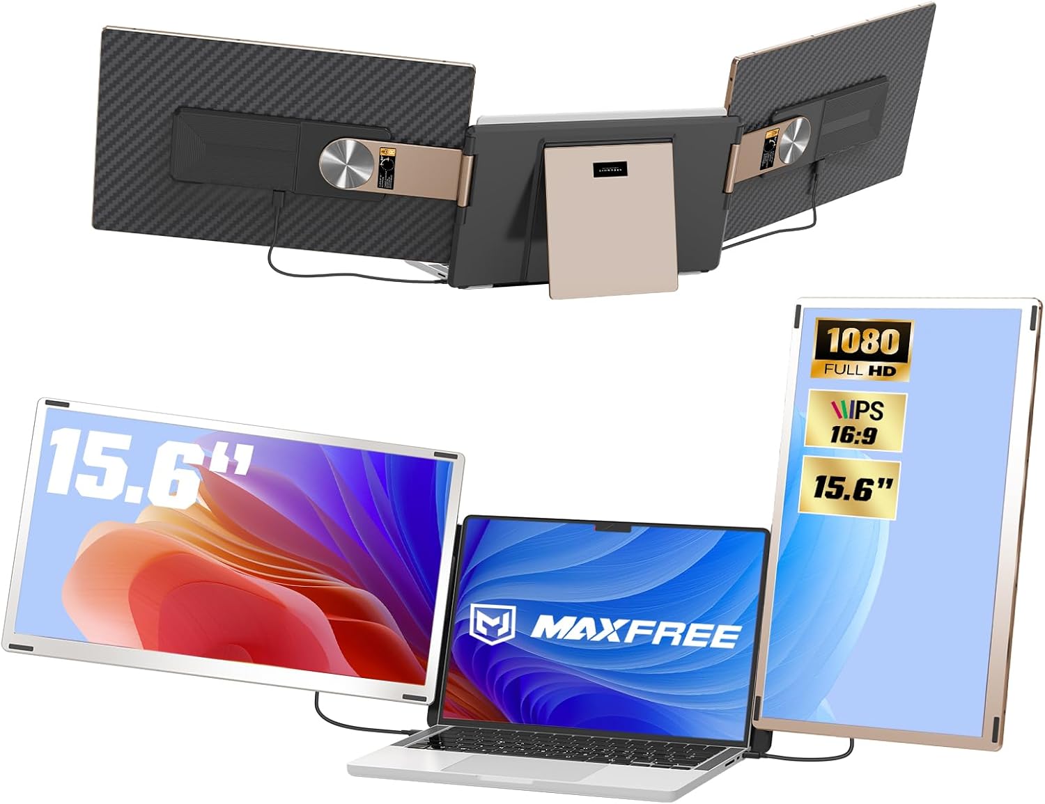 Maxfree 15.6 FHD Triple Monitor Extender