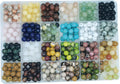 504pcs 8mm Natural Round Stone Beads 24 Colors - Beading Set