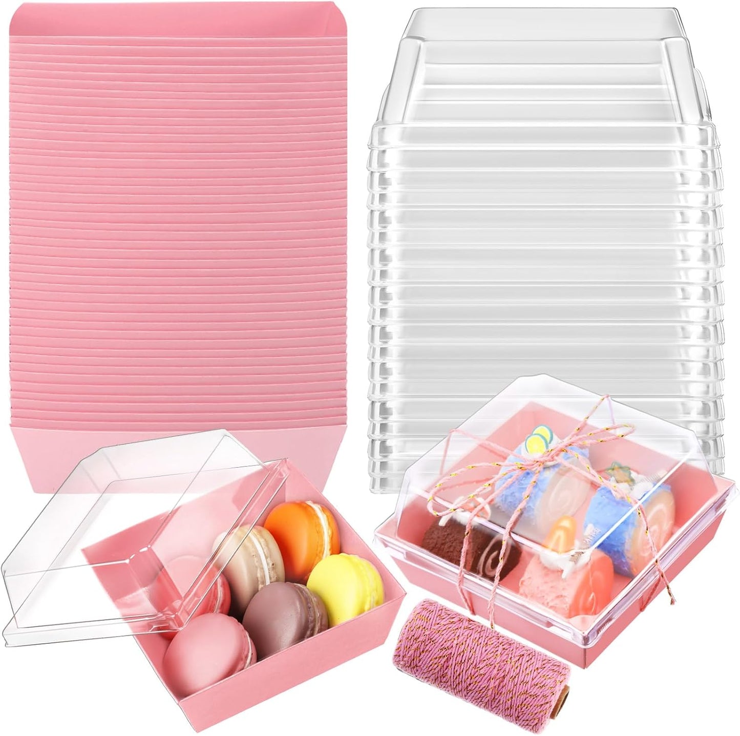 Jetec 150 Pack Charcuterie Boxes with Clear Lids for Desserts