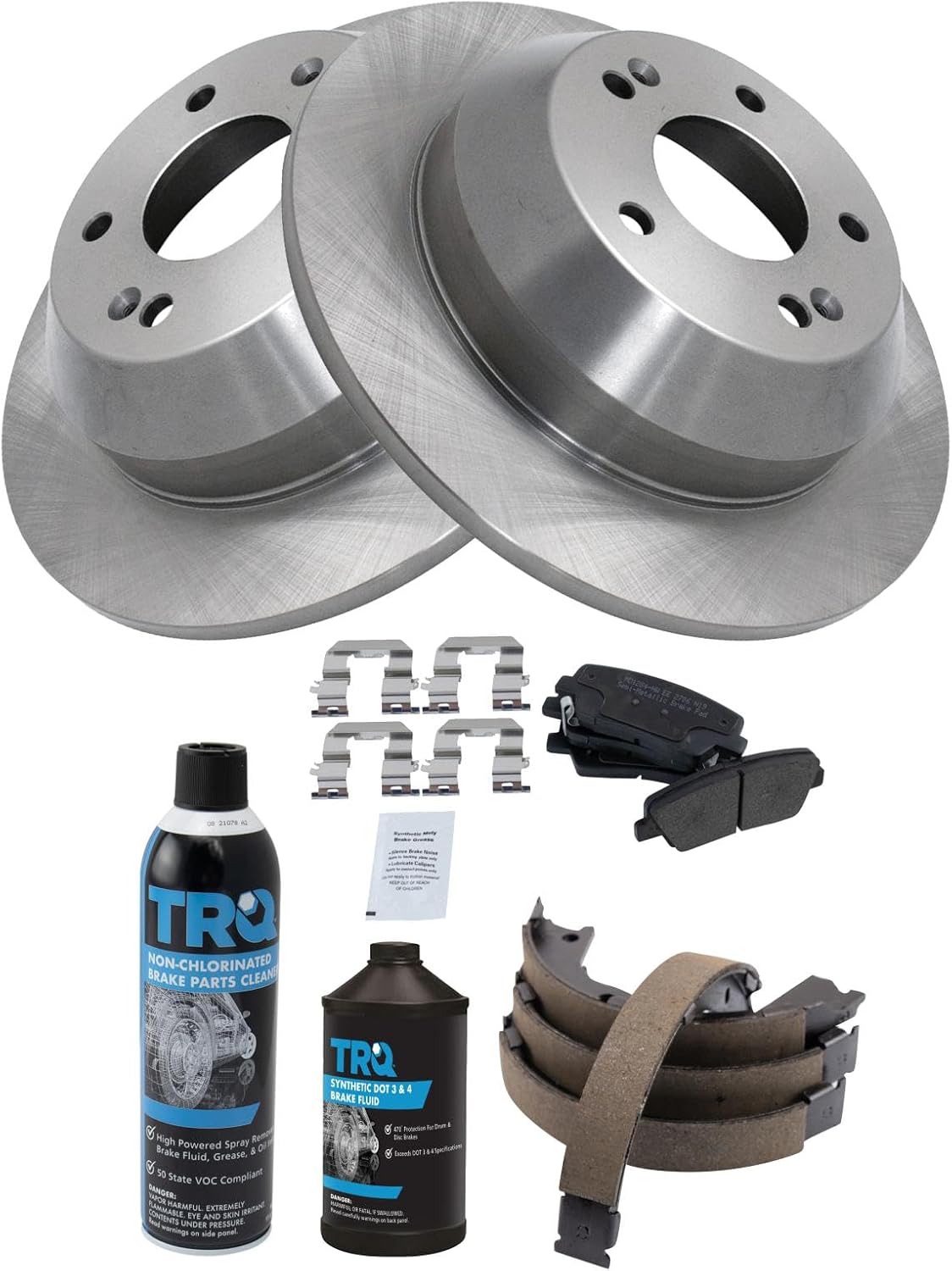 TRQ Rear Brake Pad & Rotor Kit for 10-12 Santa Fe & 11-13 Sorento