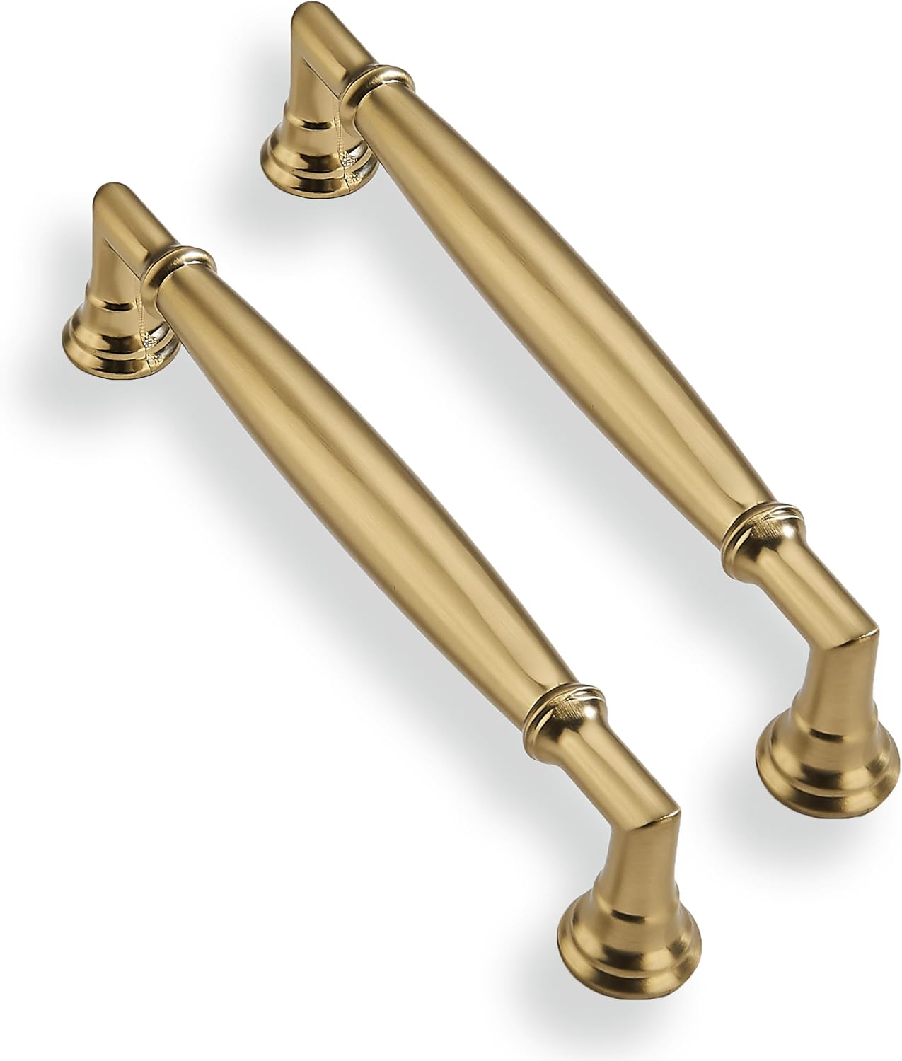 10 Pack 5 Inch Hole Center Brushed Brass Cabinet Pulls for Style