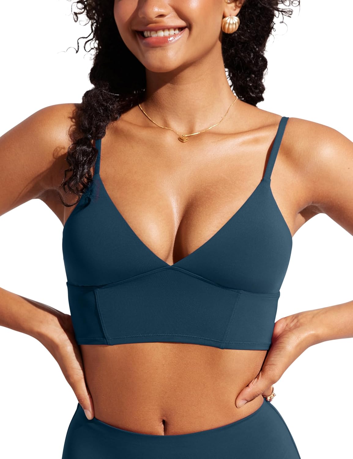 Adjustable V-Neck Bikini Top by CRZ YOGA