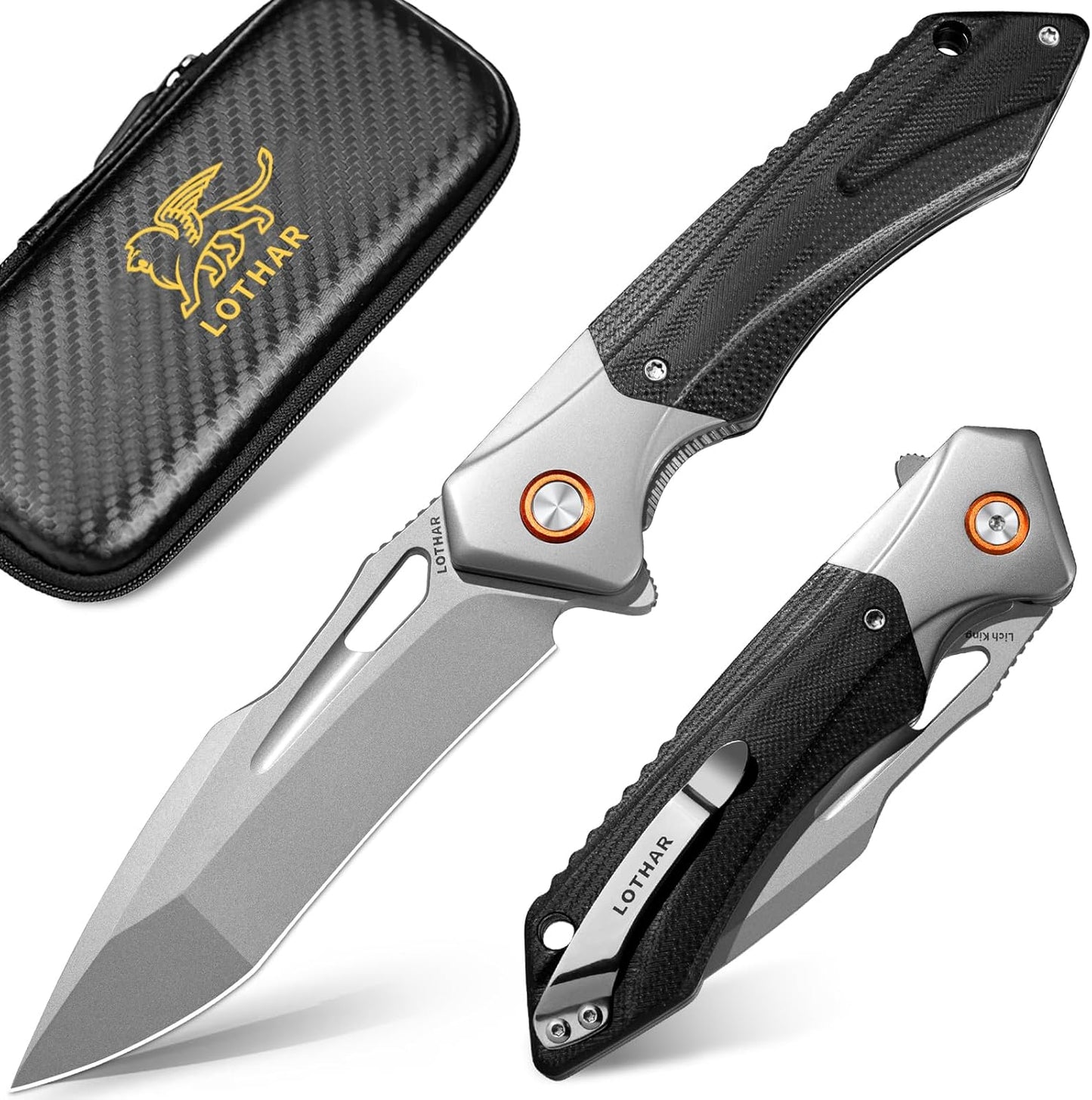 LOTHAR LICH KING Tactical Pocket Knife for Outdoor Adventures