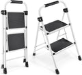 KINGRACK 2 Step Ladder Folding Step Stool with Handrails - Stable