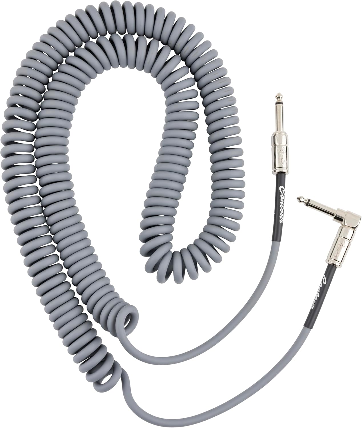 Fender Coiled Guitar Cable, Inca Silver, 30ft - Tangle-Free Mobility