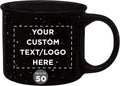 Custom Ceramic Campfire Coffee Mugs 13 oz Bulk Pack of 50 - Black