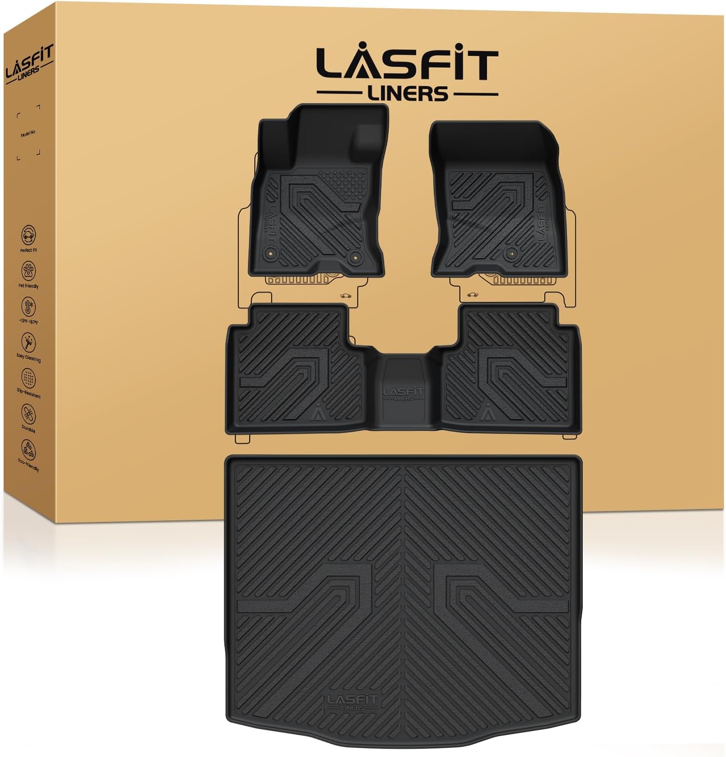 LASFIT Floor Mats for Ford Escape Hybrid 2020-2026 All Weather