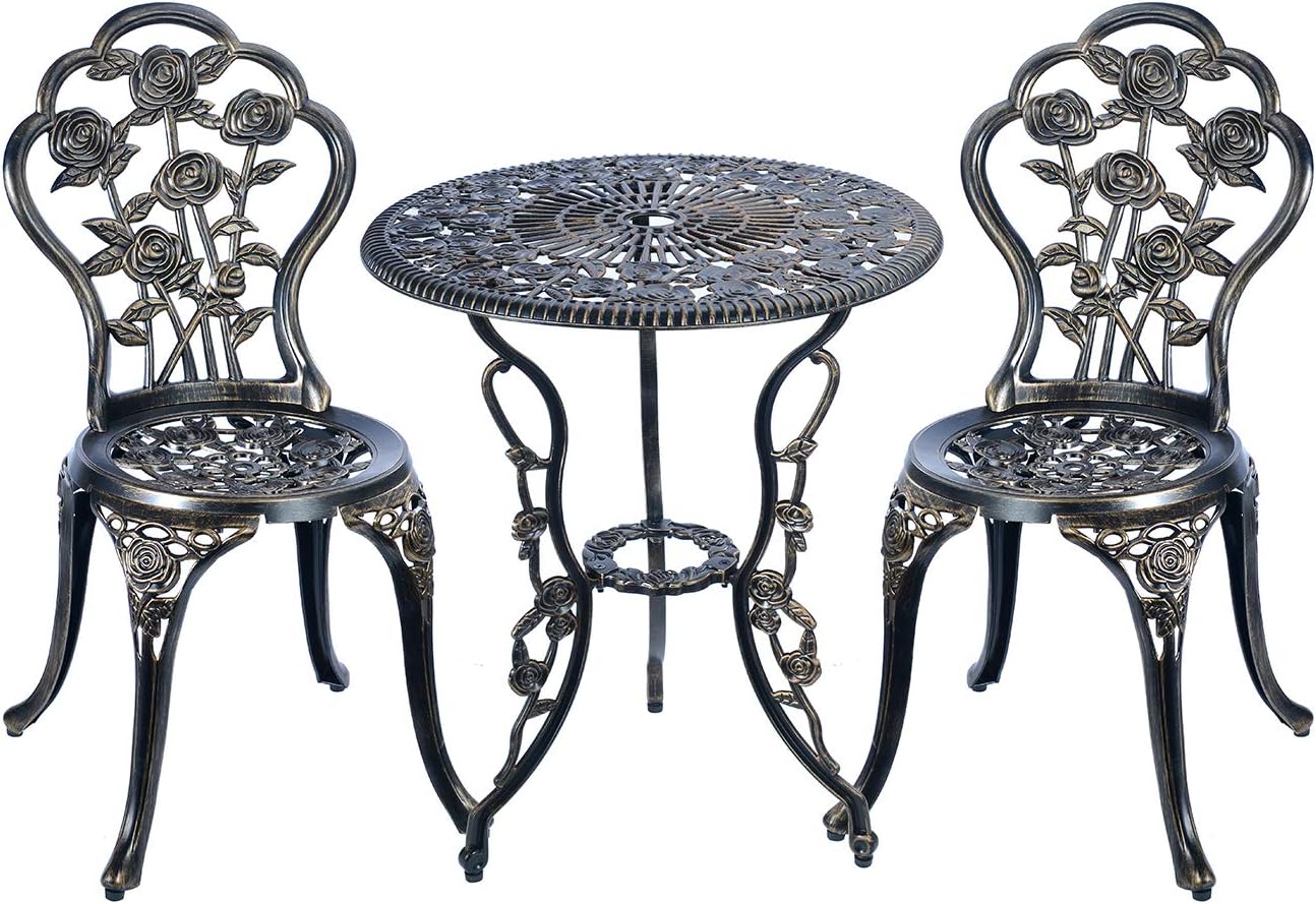 C/G 3 Piece Bistro Set for Outdoor Patio - Antique Copper Style