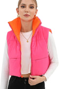 Argstar Women's Quilted Lightweight Vest - Reversible Puffer Gilet hem