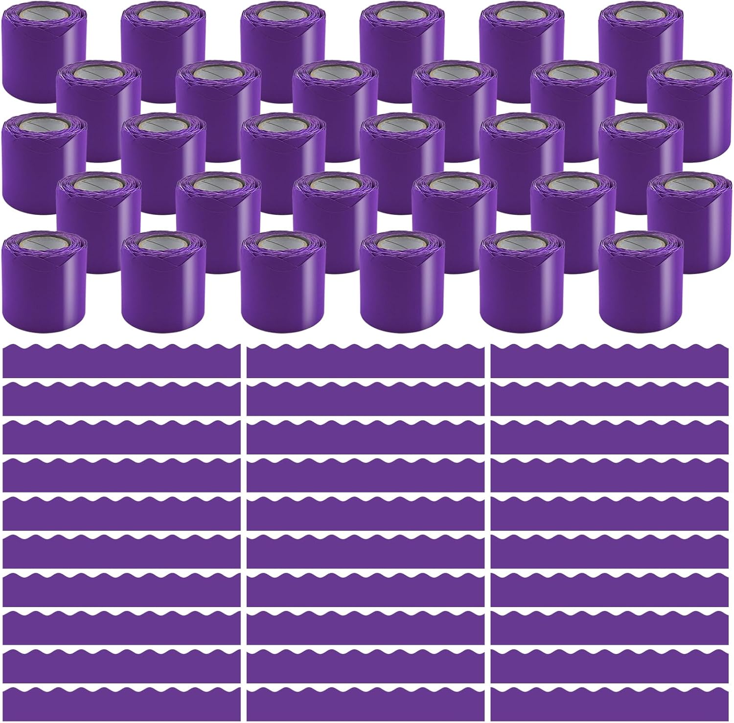 30 Rolls 984 Ft Purple Bulletin Board Borders for Classroom Decor