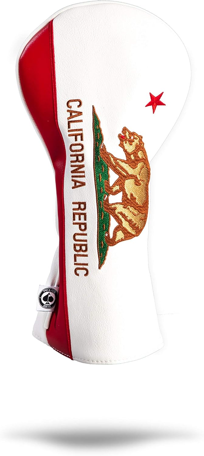 Pins & Aces Premium CA Flag Driver Headcover