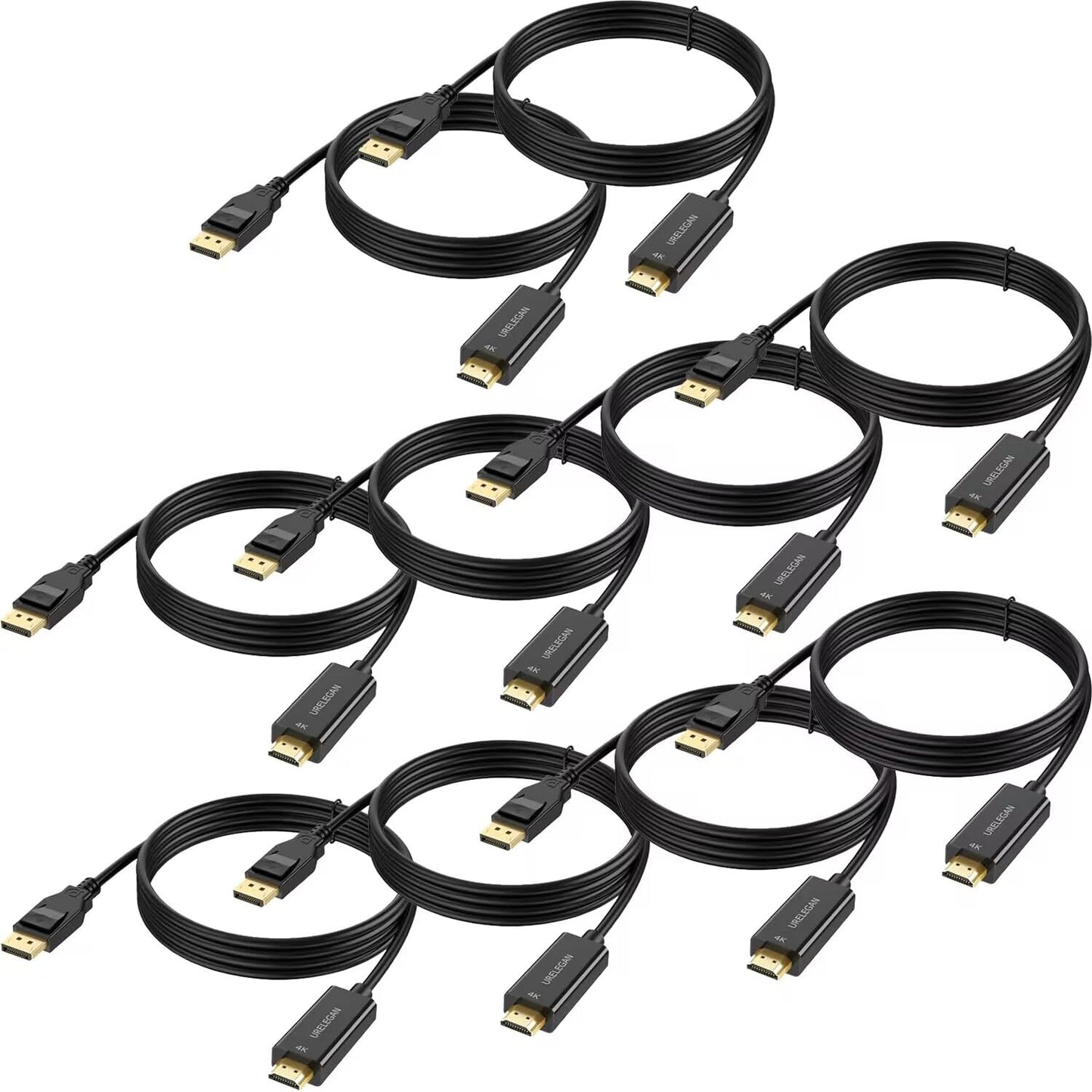 DisplayPort to HDMI Cable 6ft 10-Pack for 4K UHD Experience
