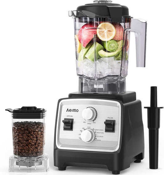 Powerful Aeitto 2-in-1 Blender & Grinder - Smoothies, Ice, & More!
