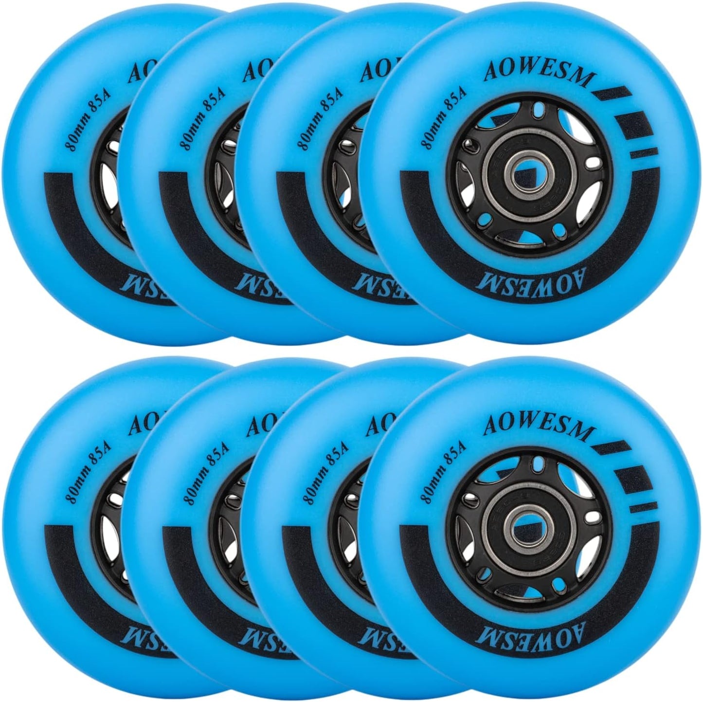 AOWESM Inline Skate Wheels 80mm 76mm 72mm 85A for All Surfaces
