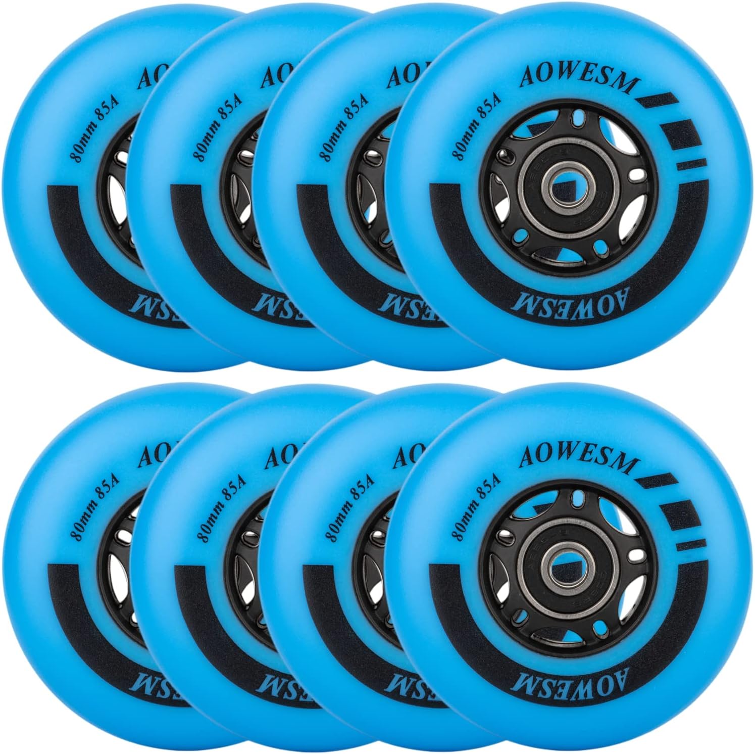 AOWESM Inline Skate Wheels 80mm 76mm 72mm 85A for All Surfaces