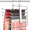 4 Pack 6-Tier Space Saving Pant Hangers - Maximize Closet Space