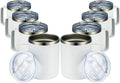 12oz Insulated Coffee Mugs Set of 8 - White Double Wall Travel Cups