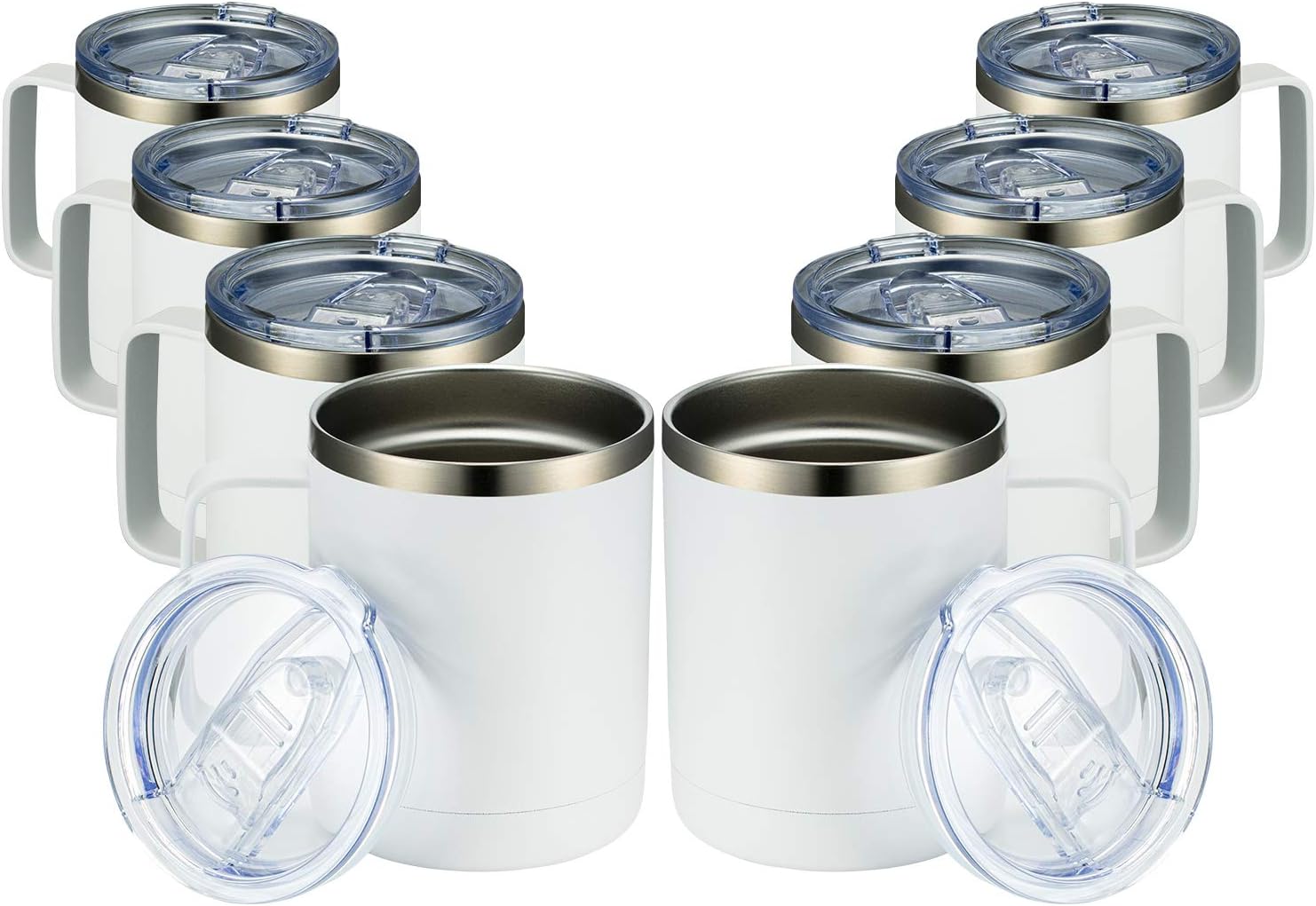 MEWAY 12oz Coffee Mug Set of 8 - Insulated Travel Tumblers