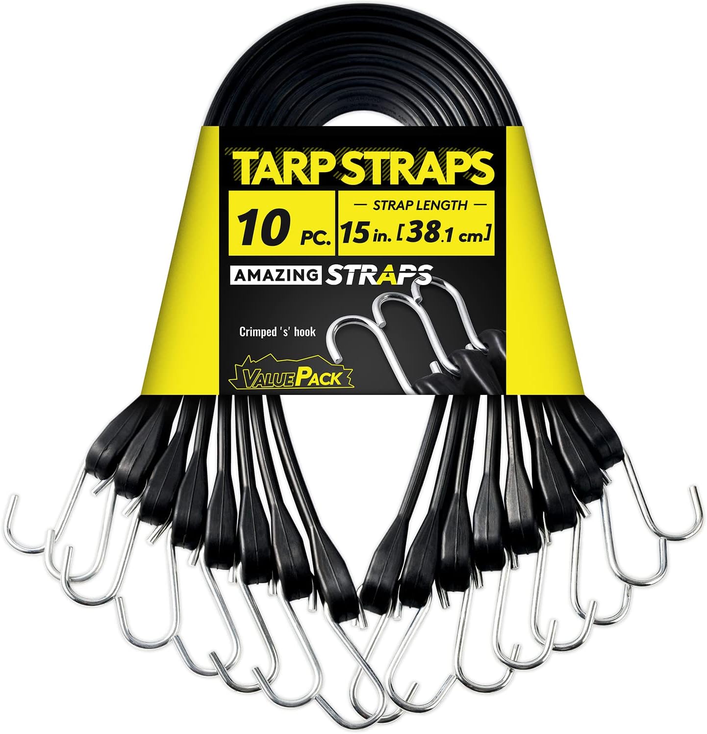 15 Inch Heavy Duty Rubber Bungee Cords for Outdoor Use