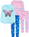 DAUGHTER QUEEN Girls 4 Pieces Cotton Pajamas Size 18 (Style Q6Z9)