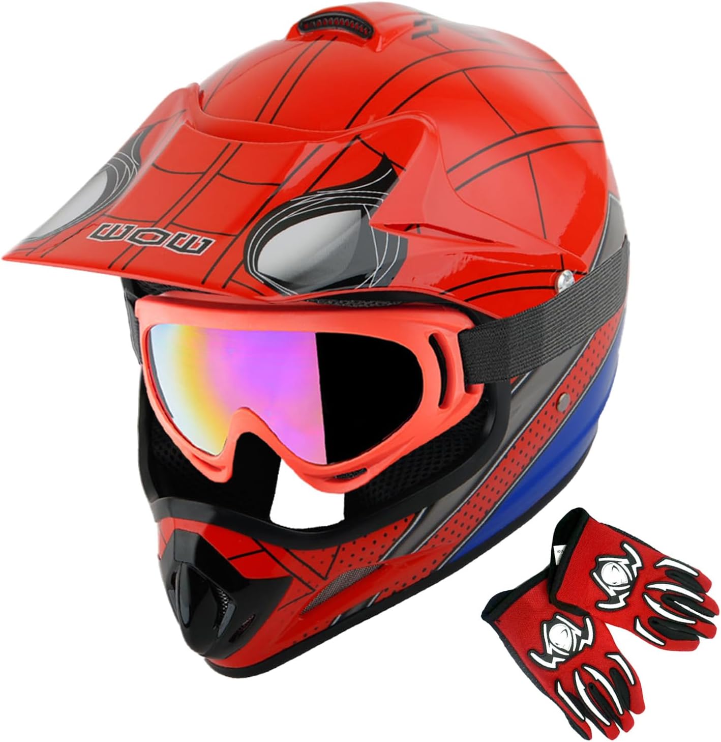 WOW Youth Kids Motocross Helmet Goggles Gloves Bundle Review