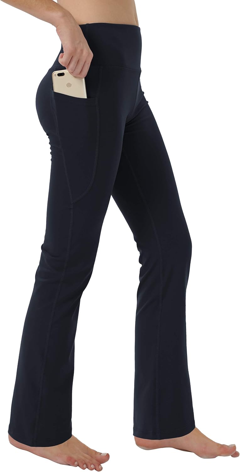 Keolorn Women's Tummy Control Bootleg Yoga Pants
