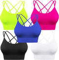 Sykooria 3 Pack Strappy Sports Bra for Women - Supportive Crossback