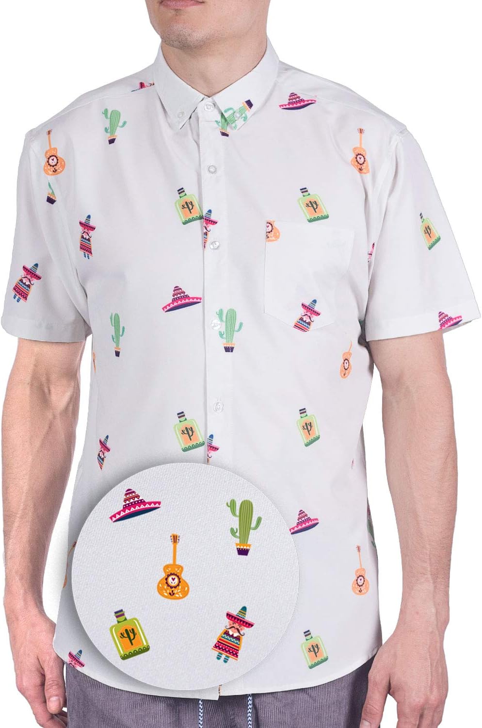 Visive Mens Short Sleeve Button Down Hawaiian Shirt for All Occasions