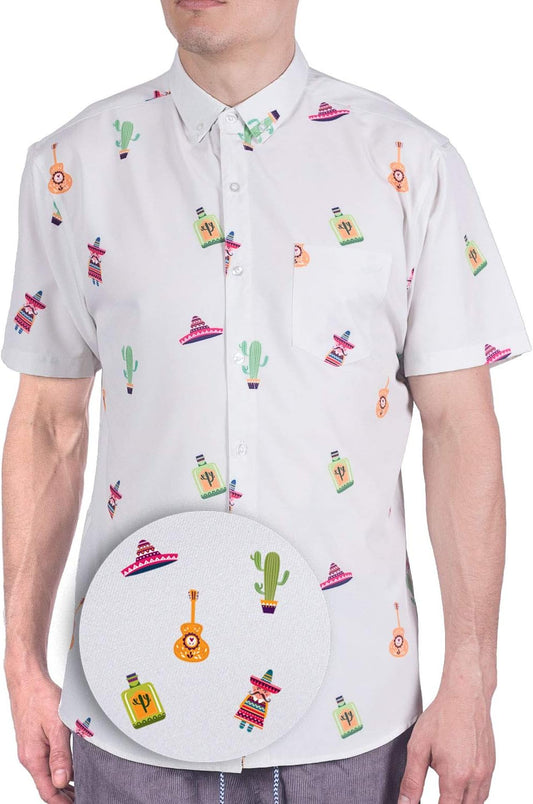 Visive Mens Short Sleeve Button Down Hawaiian Shirt for All Occasions
