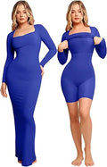 Popilush Shaper Dress Bodycon Maxi Mini Built in Shapewear - 8 in 1