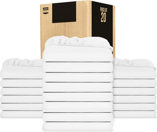 Utopia Bedding Twin Fitted Sheets - Soft Microfiber 20 Pack