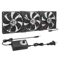 Big Airflow 3 x 120mm 14in Computer Fan with AC Plug - Variable Speed
