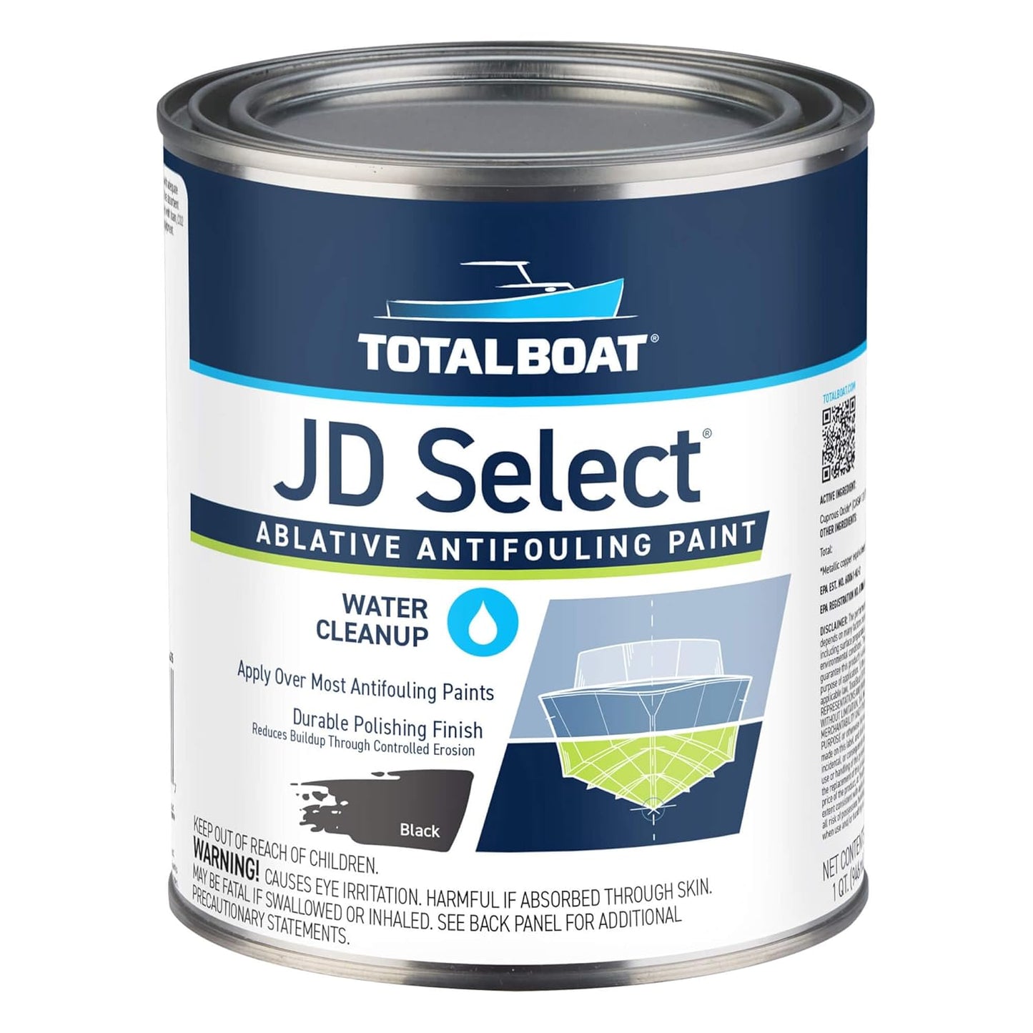 TotalBoat JD Select Antifouling Bottom Paint for Boats, Black
