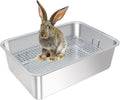 Large Stainless Steel Rabbit Litter Box - Durable Hygienic Tray
