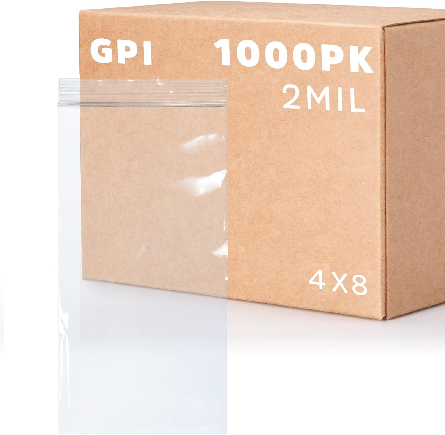 4 x 8 Long Zip Bags - Clear Plastic Reclosable Zipper Bags