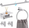 TQKAG 5 Piece Bathroom Towel Bar Holder Set for Modern Homes