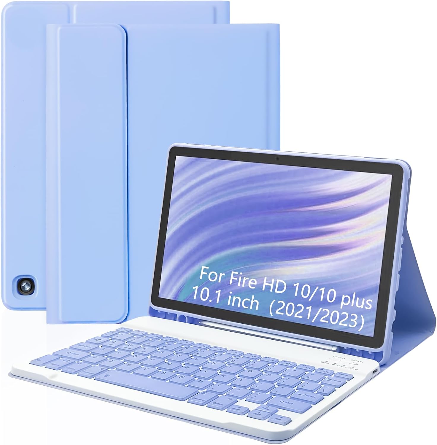 Keyboard Case for Fire HD 10/10 Plus with Detachable Keyboard