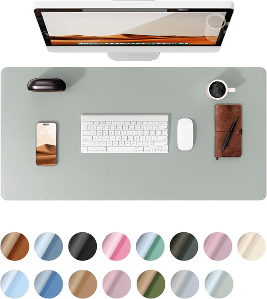 Premium Grayish Green Desk Protector 23.6x13.8 - Waterproof & Non-Slip