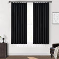 Black Out Kitchen Curtains 45 in Length 2 Panels Set - Room Darkening