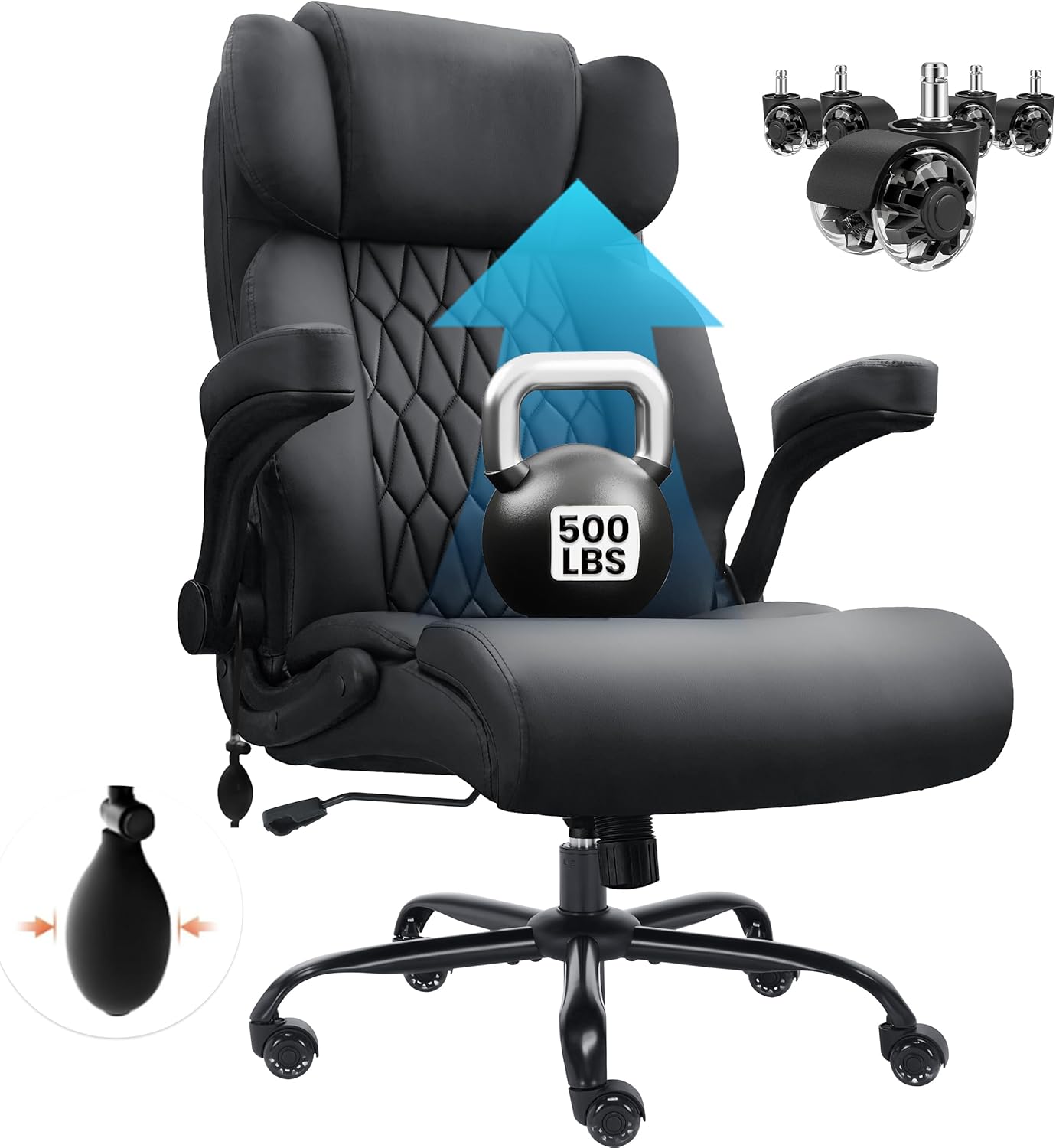 500lbs Big & Tall Office Chair: Back Pain Relief, Comfort Guaranteed! - Cloomey