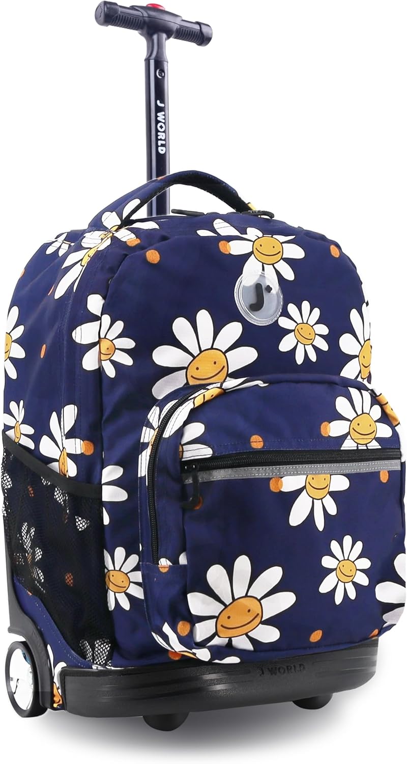 J World Sunrise Kids Rolling Backpack for School and Travel