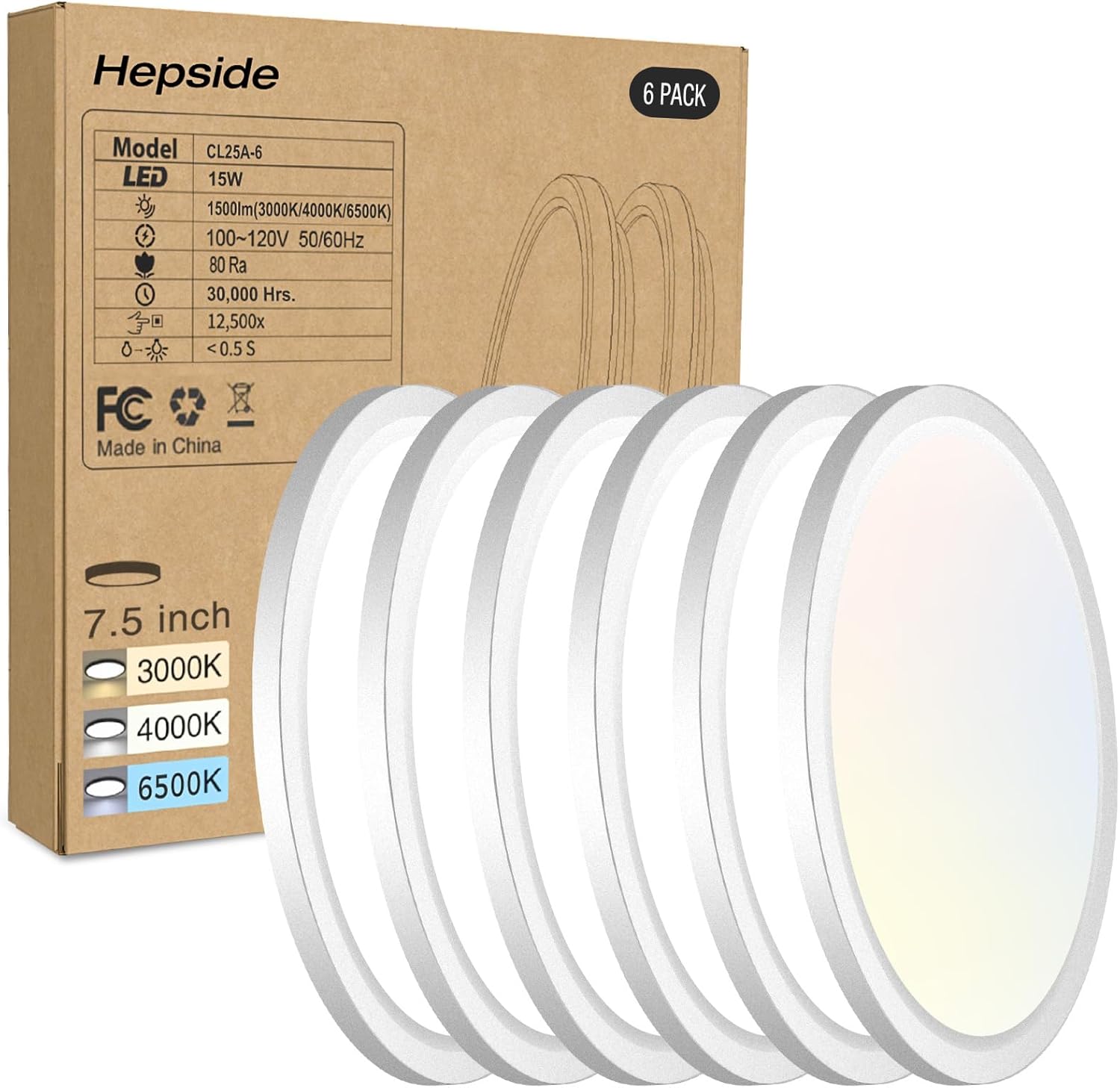 6PACK LED Flush Mount Ceiling Light for Modern Home Spaces