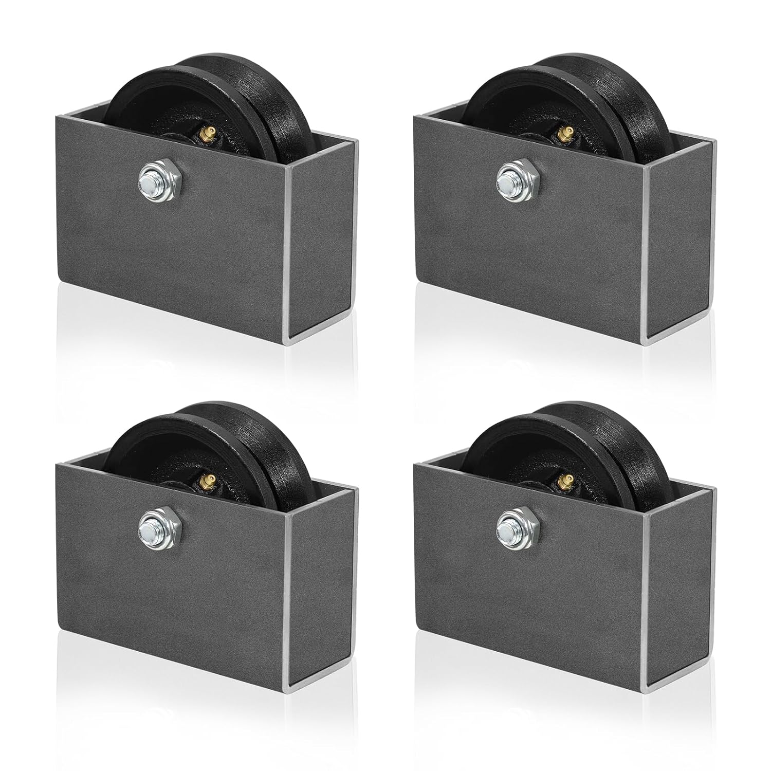 4 in Cast Iron V Groove Wheel with High Load Capacity for Tracks