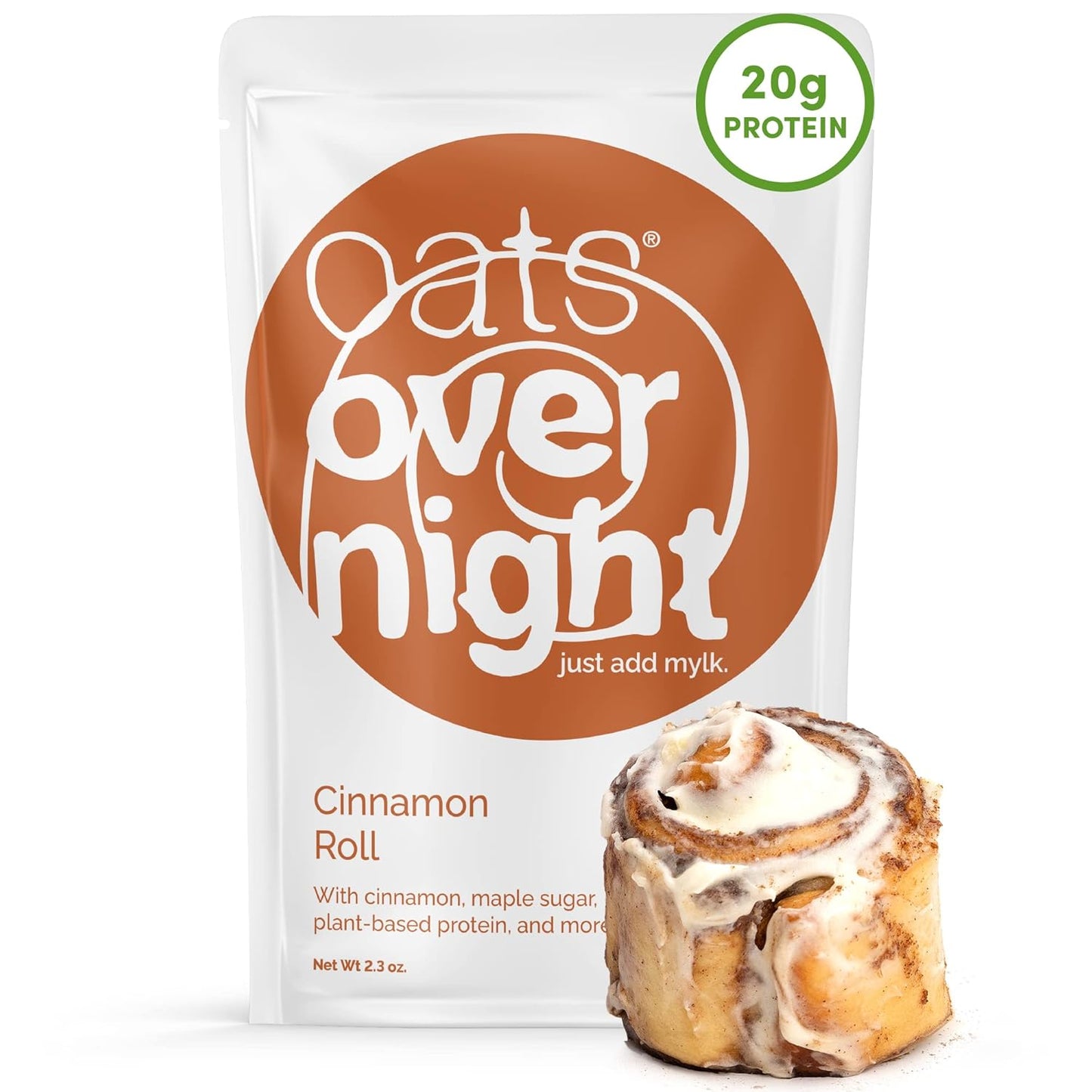 Oats Overnight Cinnamon Roll Vegan Protein Oatmeal 8 Pack