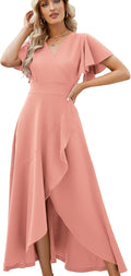 Long Black Formal Dresses for Women - Elegant V Neck Wrap Gown