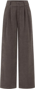 KIRUNDO Corduroy Wide Leg Pants for Women - Stylish Comfort