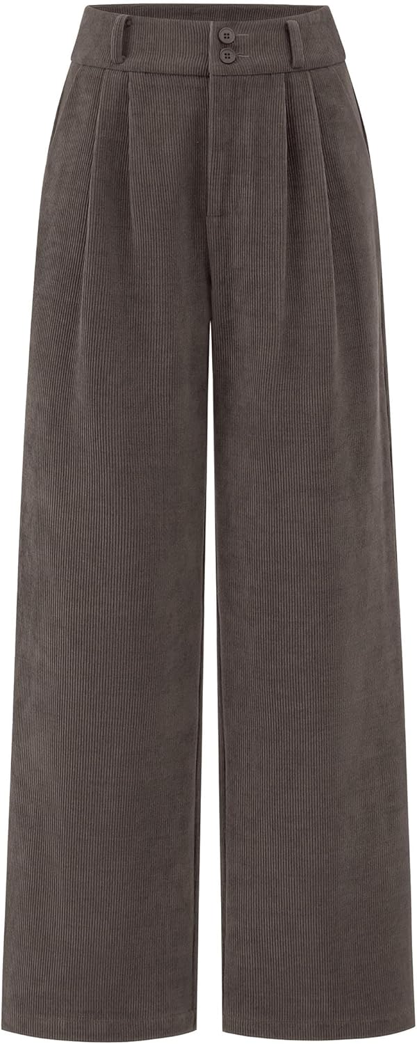 KIRUNDO Corduroy Wide Leg Pants for Women - Stylish Comfort