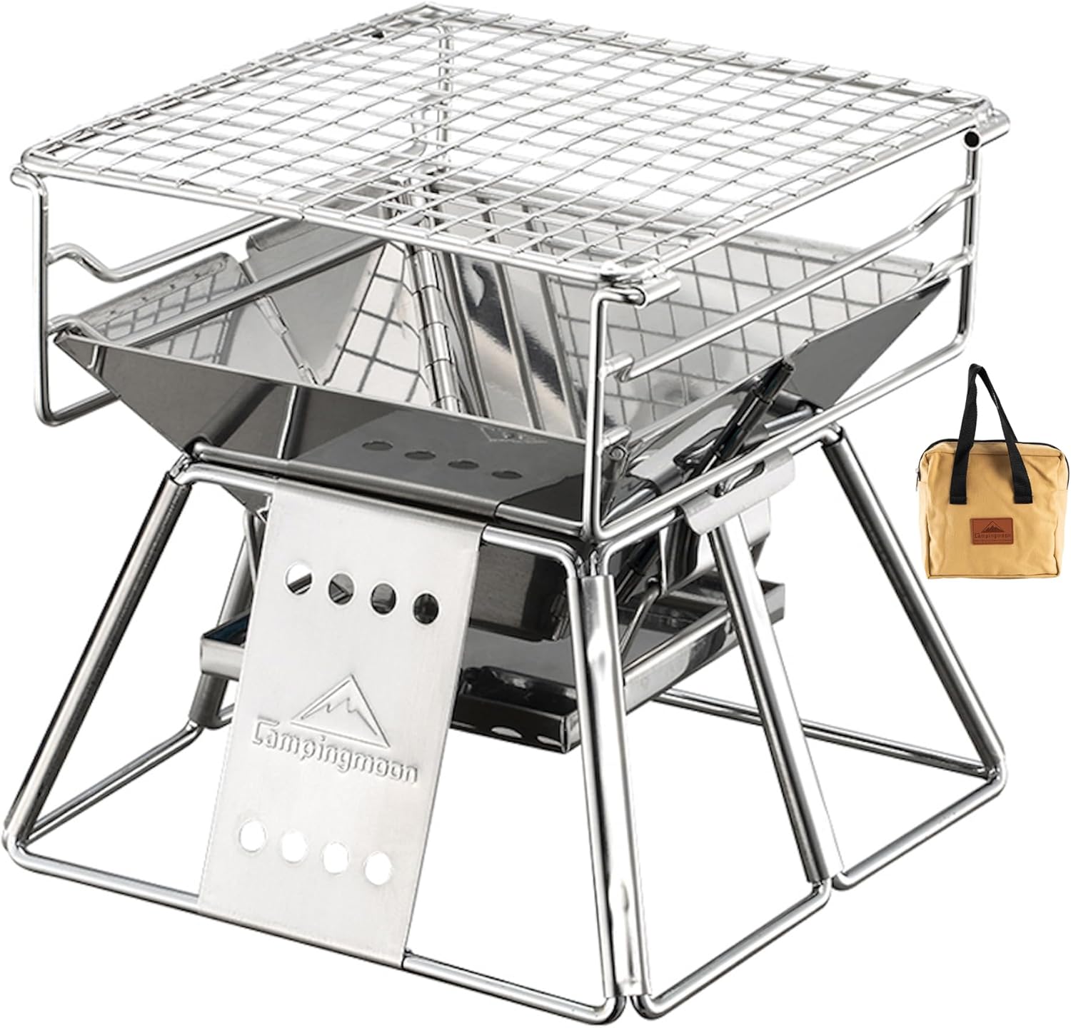 CAMPINGMOON Small Portable Tabletop Charcoal Grill for BBQ