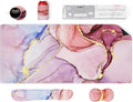 Pink Marble 5-in-1 Mouse Pad Set - Large Extended Desk Mat