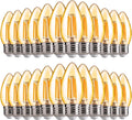 FLSNT 40W Equivalent LED Chandelier Bulbs - Dimmable Amber 24-Pack